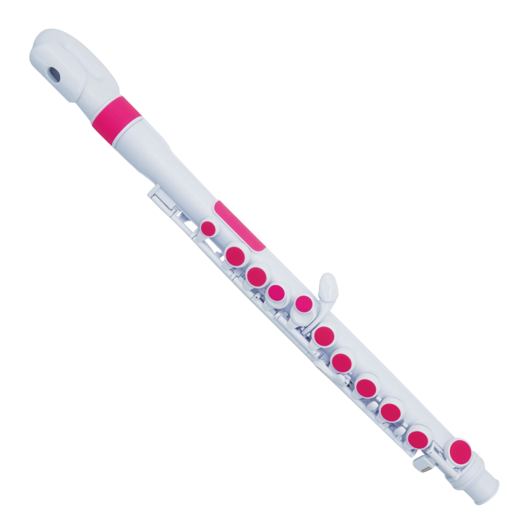 NUVO jFlute flet dziecięcy, nowy typ główki,, biało-różowy, w stroju C, zestaw standard z futerałem-111323