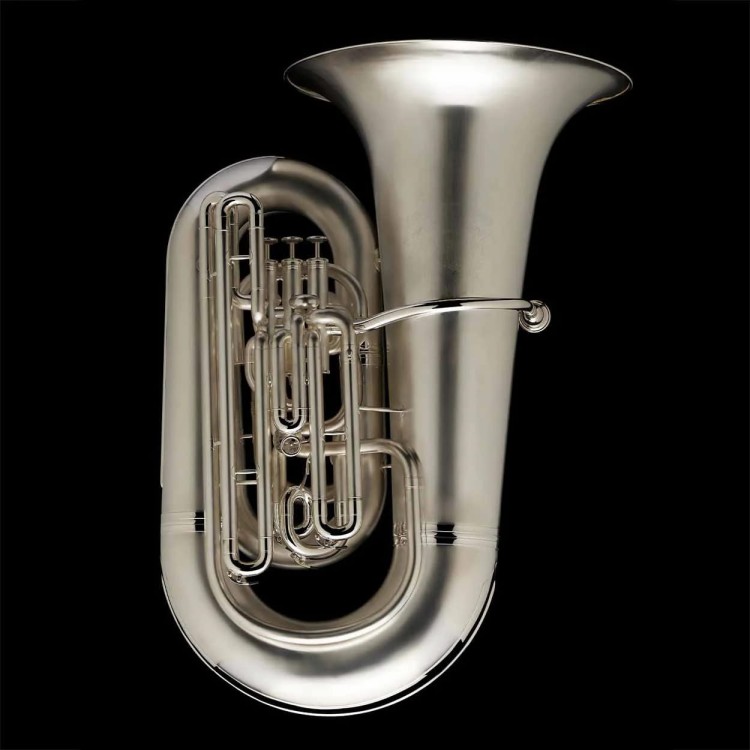WESSEX TB681HPSB Leviathan tuba B 6/4 kompensacyjna, ręcznie młotkowana czara z złotego mosiądzu, szczotkowane srebro, z futerałem-112785
