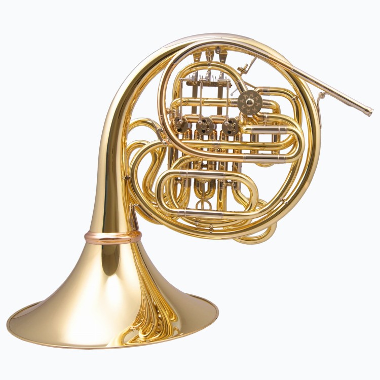 DUERK waltornia podwójna F/B model D3GM-RB-AV RADEK BABORAK, złoty mosiądz, odkręcana czara, regulowany hak na 5-ty palec, nielakierowana, bez futerału-113980