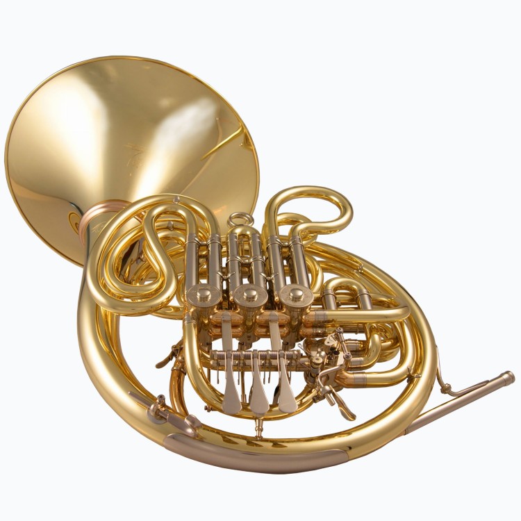 DUERK waltornia podwójna F/B model D3GM-RB-AV RADEK BABORAK, złoty mosiądz, odkręcana czara, regulowany hak na 5-ty palec, lakierowana, bez futerału-113987