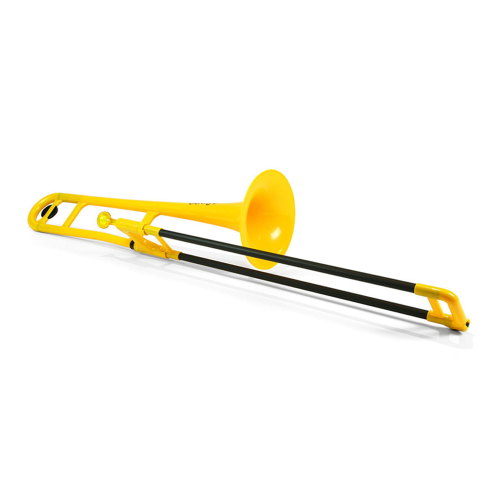 pBONE puzon tenorowy in B z tworzywa ABS kolor żółty z pokrowcem i ustnikiem-114053