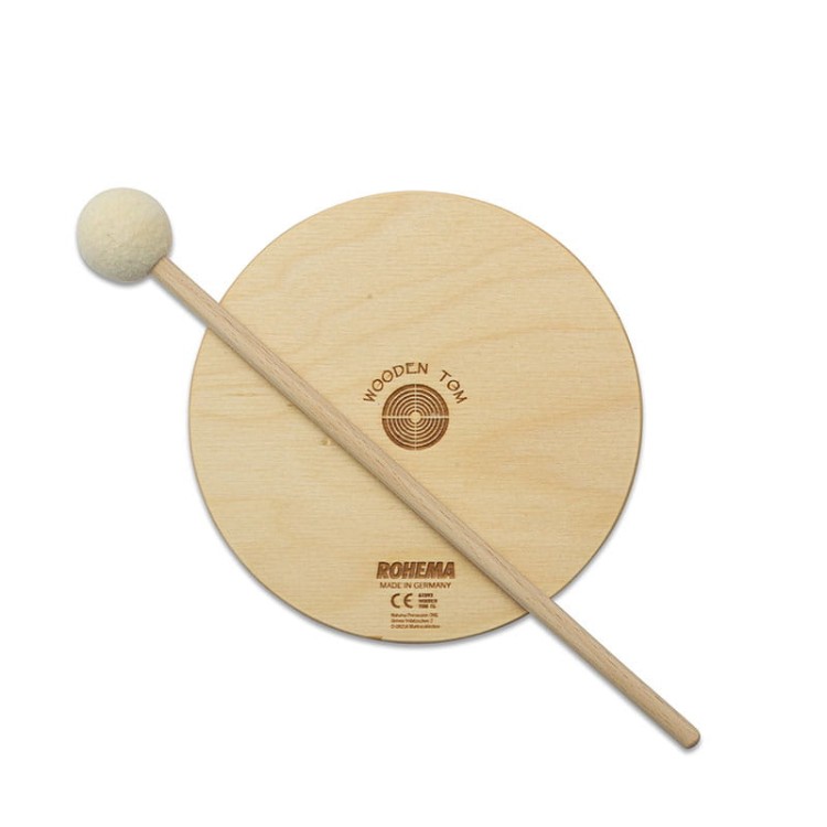 ROHEMA Kids Percussion - bębenek drewniany pojedynczy, 16 cm, buk-109598