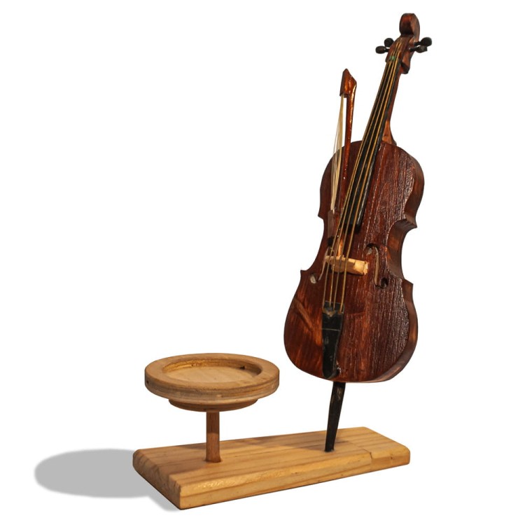 ZM CONCEPT świecznik dekoracyjny z instrumentem - WIOLONCZELA, produkcja ręczna-110544