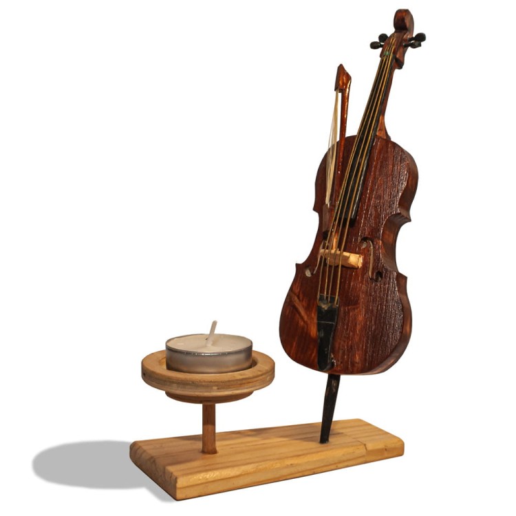 ZM CONCEPT świecznik dekoracyjny z instrumentem - WIOLONCZELA, produkcja ręczna-110545