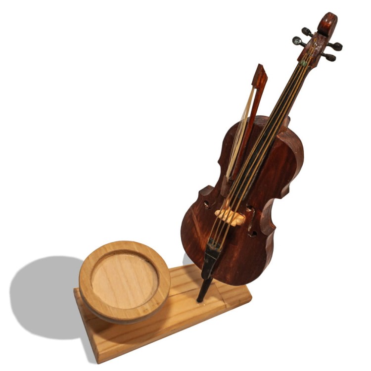 ZM CONCEPT świecznik dekoracyjny z instrumentem - WIOLONCZELA, produkcja ręczna-110546
