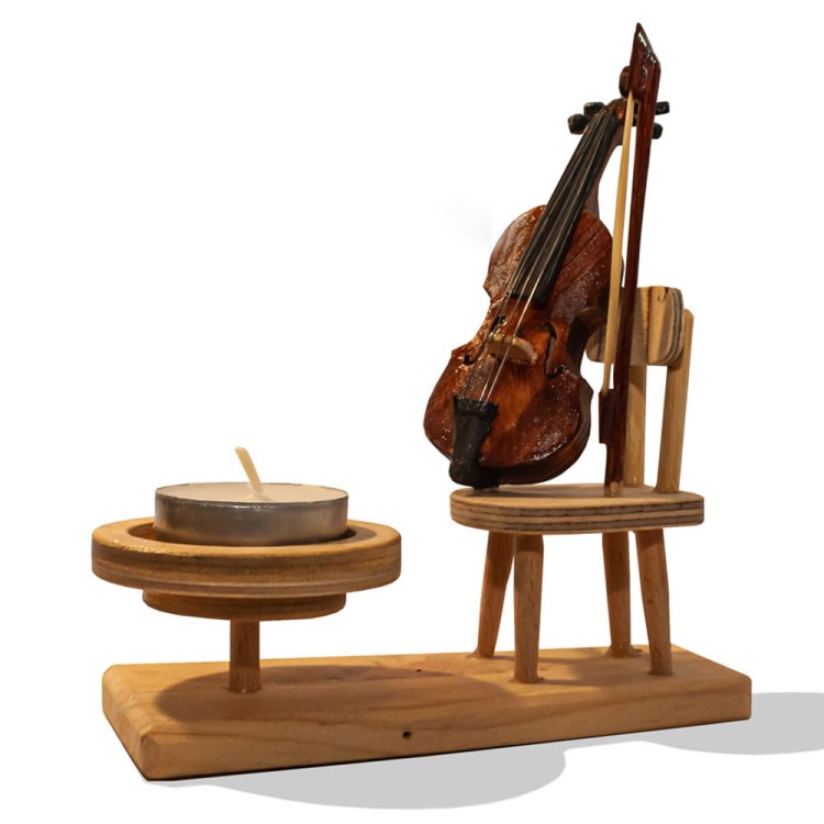 ZM CONCEPT świecznik dekoracyjny z instrumentem - SKRZYPCE, produkcja ręczna-110537
