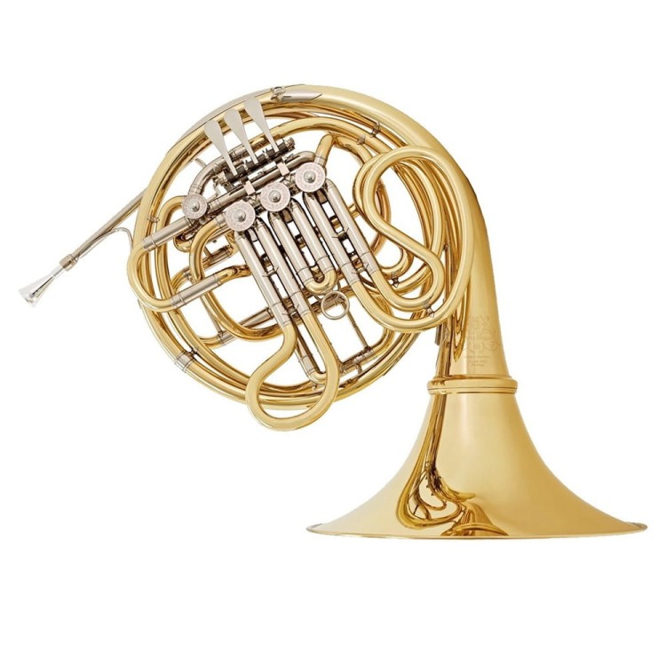 HANS HOYER waltornia podwójna F/B model 6801A-L, styl Kruspe, odkręcana czara, lakierowana, z futerałem-114441