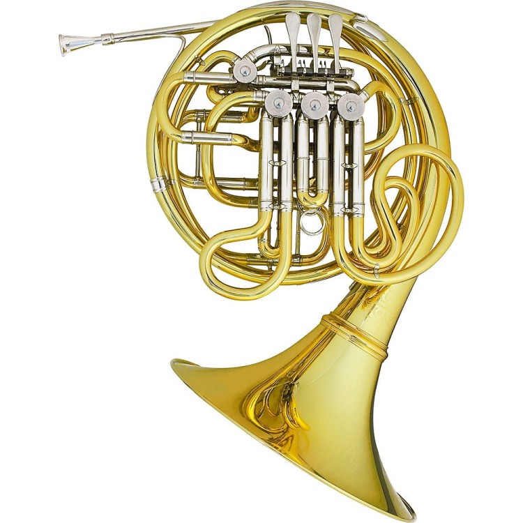 HANS HOYER waltornia podwójna F/B model 6802A-L, styl Kruspe, mechanika sznurkowa, odkręcana czara, lakierowana, z futerałem-106060