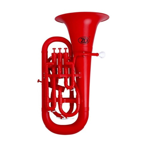 ZO Eufonium in B, plastik ABS, 4 wentyle 3+1 ze stali nierdzewnej, model ZO-30, czerwone-114747