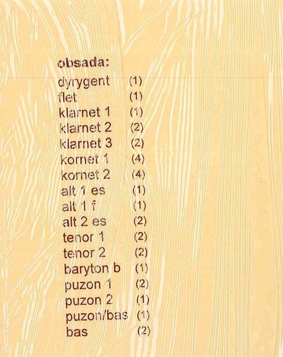 Kinder Joachim: Pieśni kościelne na orkiestrę dętą cz. 1, zestaw 30 głosów orkiestrowych-107959