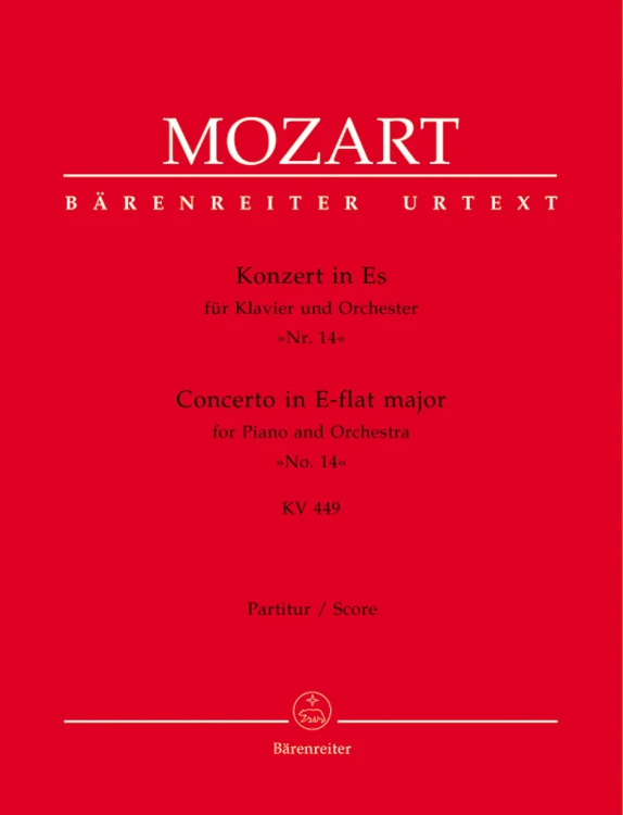 Mozart, Wolfgang Amadeus: Piano Concerto No. 14 E-flat major KV 449 – Score; Urtext Edition (Bärenreiter Verlag)-117978