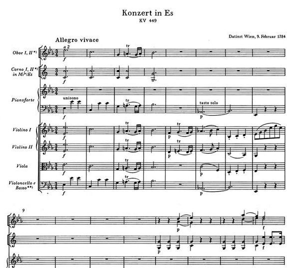 Mozart, Wolfgang Amadeus, Konzert Es-Dur KV449: für, Klavier und Orchester (wyciąg fortepianowy)-102213