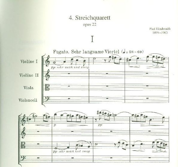 Hindemith, Paul: Kwartet smyczkowy Nr.4 (wcześniej Nr.3) op. 22 Studienpartitur-102290