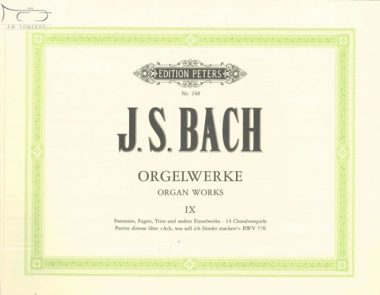 BACH Johann Sebastian: Orgelwerke Band 9  (C.F. Peters)-108073