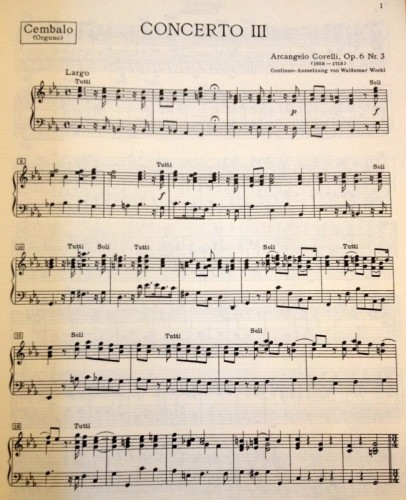 Corelli, Arcangelo: CONCERTO GROSSO C-MOLL OP.6,3 Cembalo/Orgel - rozpisane bc-102178