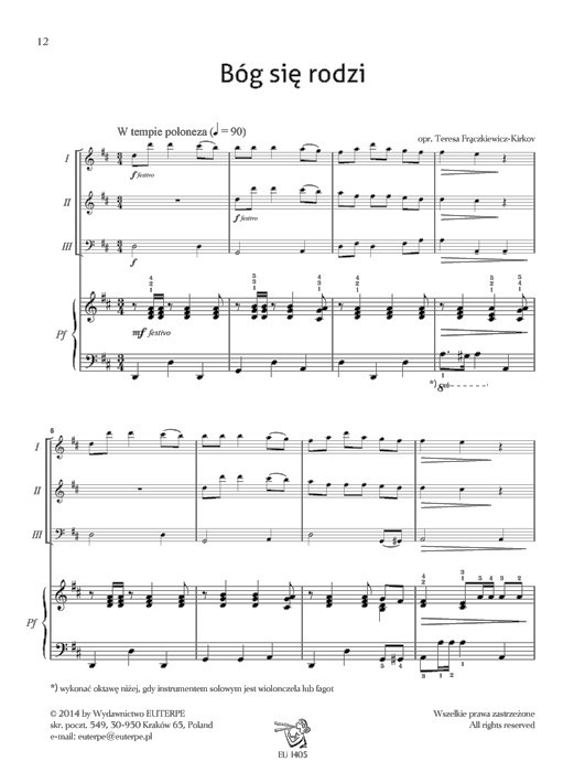EUTERPE FRĄCZKIEWICZ-KIRKOV, Teresa (ed.) - Gore gwiazda Jezusowi - na dowolny skład-102426
