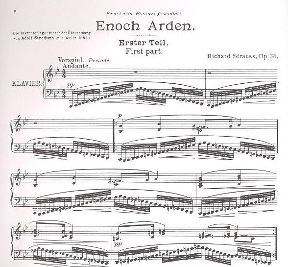 Strauss, Richard: Enoch Arden op.38 : Melodram für Sprecher und Klavier Klavierauszug (Klavierstimme)-100036