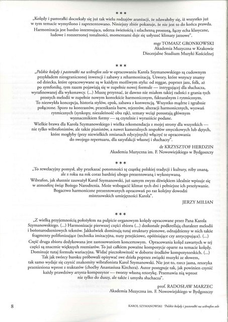 Szymanowski Karol, Polskie Kolędy i pastorałki na wibrafon/fortepian solo cz. 1 -100719