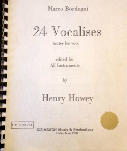 Bordogni M.: 24 Vocalises toutes les voxedited for All Instruments by Henry Howey, zawiera płytę CD-102291