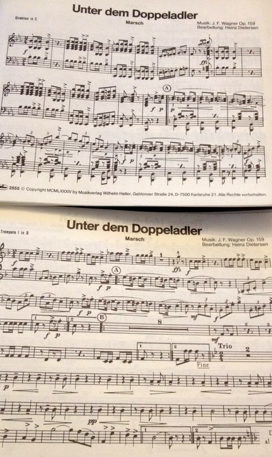 Wagner, Joseph, Franz: Unter dem doppeladler op. 159 und Tiroler Holzhackerbaub'n na orkiestrę marszową, partytura i głosy-102265