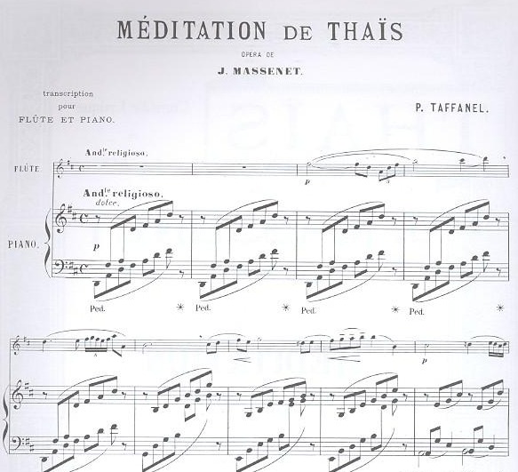 MASSENET J.: Meditation du Thais na flet i fortepian-107965