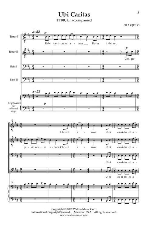 Gjeilo Ola, Ubi Caritas for TTBB (z linią akompaniamentu)-108956