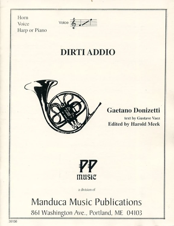 Donizetti G.: Dirti Addio for horn, voce and piano-110028