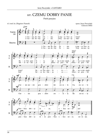 MUZO CANTABO - tom II - zbiór pieśni chóralnych na trzy i czterogłosowy chór mieszany a cappella - Jerzy Paczyński-102387