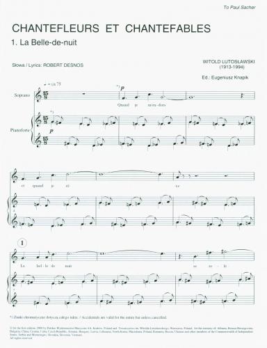 Lutosławski, Witold: Chantefleurs et chantefables na sopran i fortepian-102475