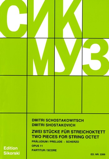 Schostakowitsch, Dimitri: Preludium i Scherzo op. 11: na oktet smyczkowy, partytura-102297