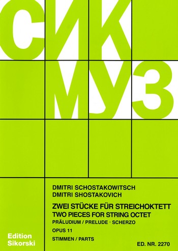 Schostakowitsch, Dimitri: Preludium i Scherzo op. 11: na oktet smyczkowy, komplet głosów-102295