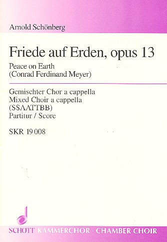 Schoenberg Arnold: Friede auf Erden op.13, na Chór mieszany cappella - SSAATTBB, Partytura-102483