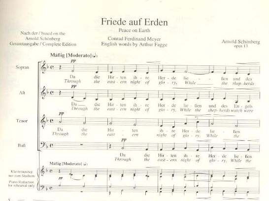 Schoenberg Arnold: Friede auf Erden op.13, na Chór mieszany cappella - SSAATTBB, Partytura-102484